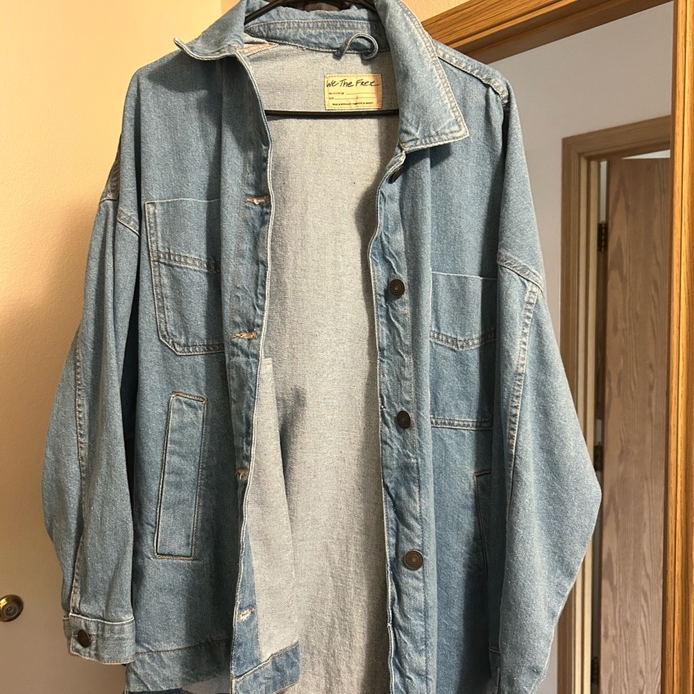 Free People Light Blue Jean Jacket